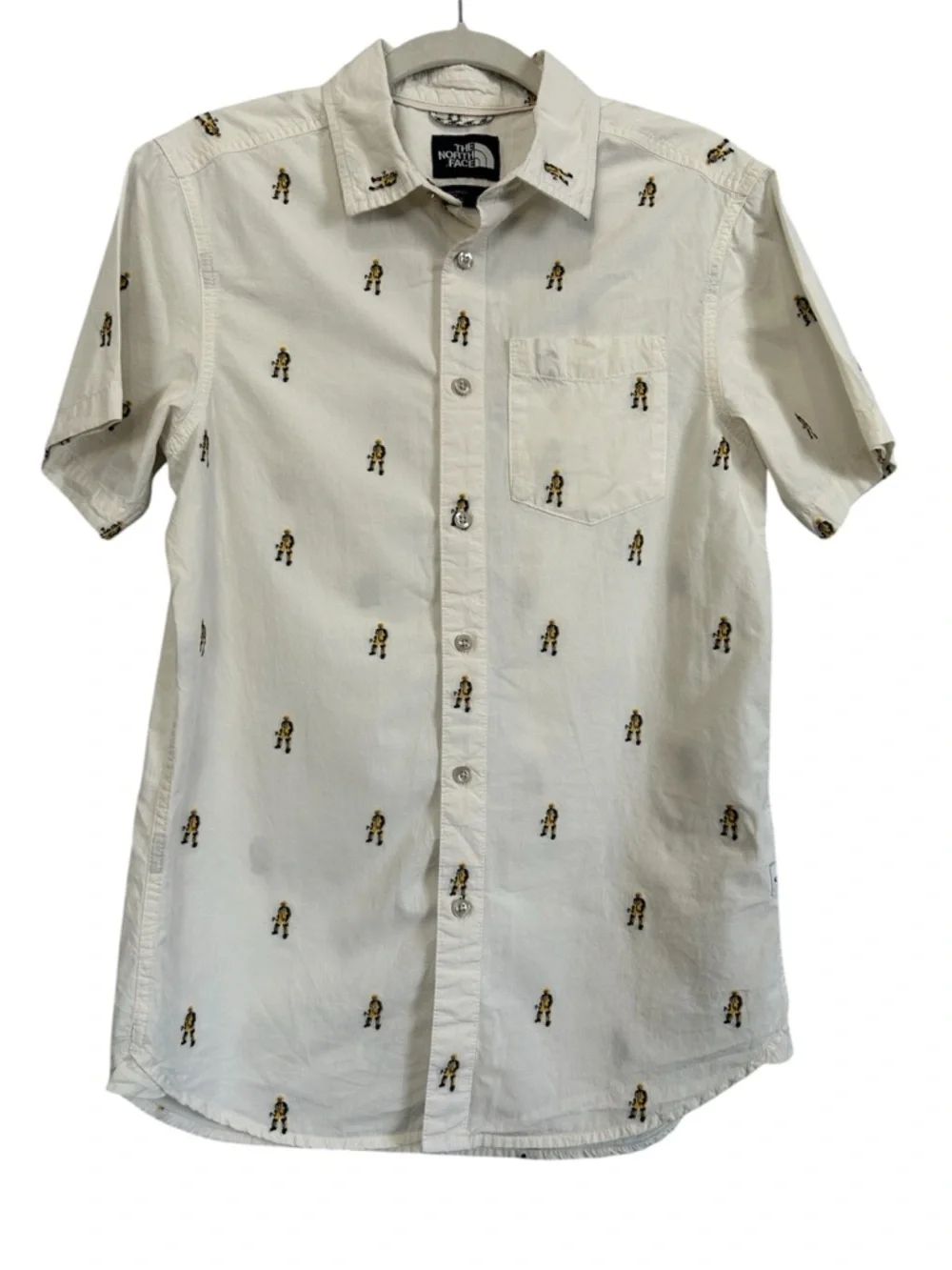 North Face 100% Cotton button-down with Hockey men
